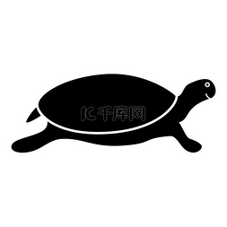 保护水生动物图片_乌龟乌龟图标黑色矢量插图平面样