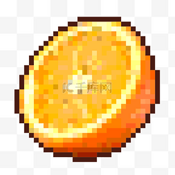 像素风格水果图片_像素游戏水果半块橙子