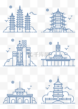 建筑线性图片_城市建筑线性图标