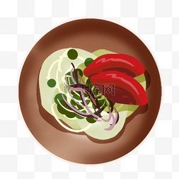 韩国泡菜卡通图片_辣椒洋葱泡菜韩国料理