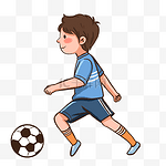 踢足球运动的男孩