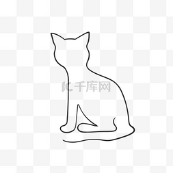 猫咪连续线条抽象画