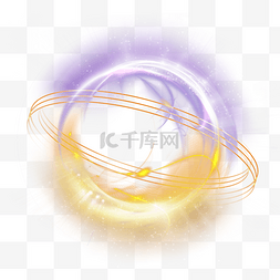 启动仪式光球图片_紫色和黄色渐变抽象光效光球