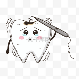 牙齿护理素材图片_可爱护理治疗牙齿表情
