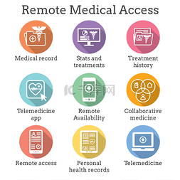 icon远程图片_远程医疗和健康记录图标设置 w 默