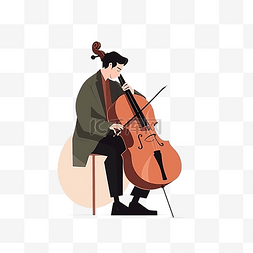 简约x展架易拉宝图片_正在拉大提琴的音乐家