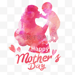 妈妈剪贴画图片_水彩花卉母亲节怀抱婴儿的母亲