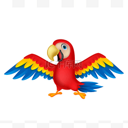 热带鸟卡通图片_可爱的金刚鹦鹉卡通飞行