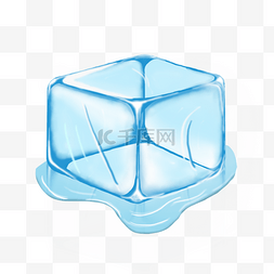 冰块蓝色透明水滴图案