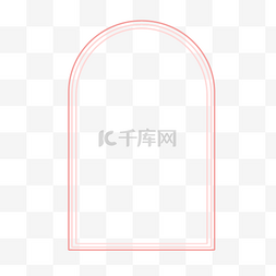 立体电商边框图片_3DC4D立体粉色拱门边框
