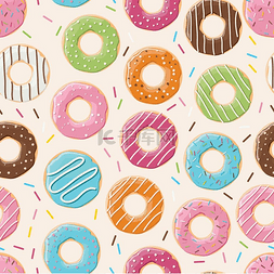 甜甜圈无缝图案壁纸矢量艺术