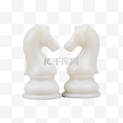 两个白色国际象棋棋子简洁