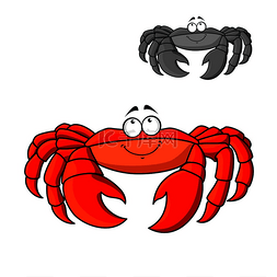 红色洋红图片_大西洋红蟹卡通人物长着大腿和爪