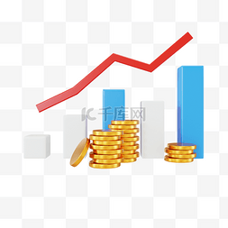 提升效率动图图片_3DC4D立体金融经济数据上升