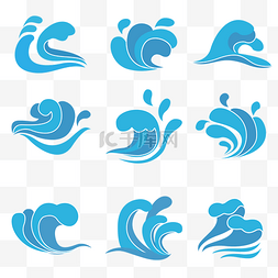鲨鱼logo图片_海浪波浪图标套图