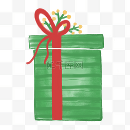 绿色圣诞礼物蝴蝶结盒子