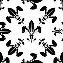 白色花窗图片_黑色和白色的无缝 fleur de lys 图案
