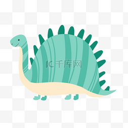绿色条纹卡通可爱恐龙