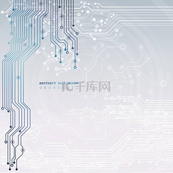 电路板, 技术背景。矢量插图。Eps 