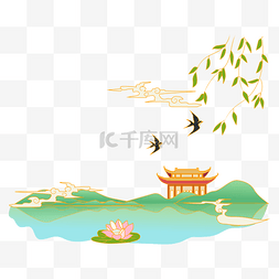 风景夏季图片_国潮风景山水