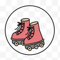 卡通溜冰鞋图标图片_溜冰鞋圆形卡通instagram图标