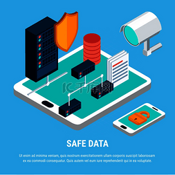 大数据和信息图片_安全数据设计概念与锁监控摄像头