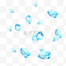 冰块图片_漂浮几何碎冰冰块
