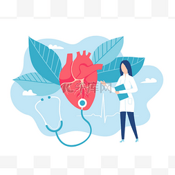 蓝莓奶茶手绘图片_心脏病医生听着心跳. 健康的心脏