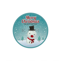 雪标签图片_圣诞快乐问候徽章标签贴纸。
