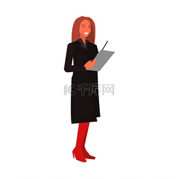 红色红色会议图片_一位面带微笑的女士正在准备报告
