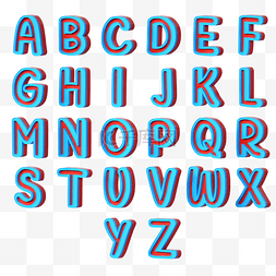 蓝色立体英文字母图片_3d立体英文字母