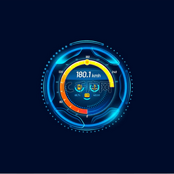 速度指示器图片_未来派汽车速度计仪表霓虹灯表盘