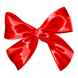 红色丝带庆祝图片_红色蝴蝶结的程式化插图。
