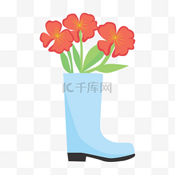 春天贴纸鞋子里的花