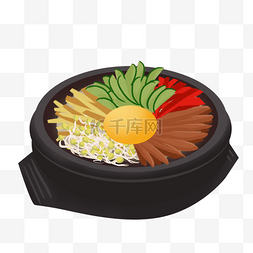 韩国牛肉图片_石锅拌饭韩国美食插图