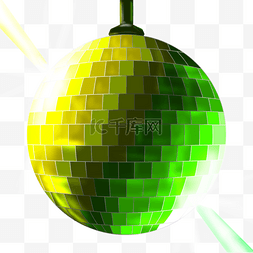 黄绿色混合闪亮迪斯科球剪贴画