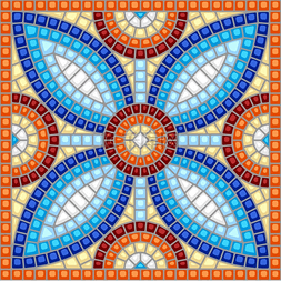 马赛克玻璃图片_古代马赛克瓷砖图案五颜六色的镶