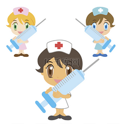 儿童图标图标图片_卡通护士用注射器