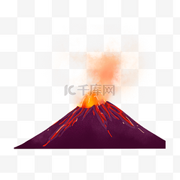 爆炒大火图片_卡通自然灾害地球大火火山