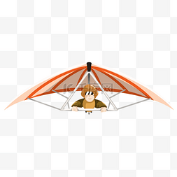 伞插画图片_滑翔伞运动员正面飞行