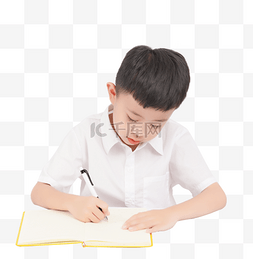 学生写字图片_男孩写字