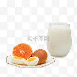 鸡蛋水果图片_营养早餐牛奶水果