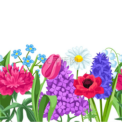 现实我图片_无缝模式与春天的花朵。