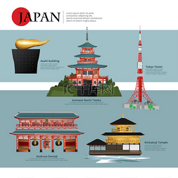 日本旅游地标图片_日本地标和旅游景点矢量图