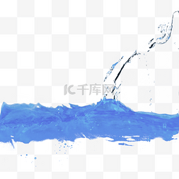 飞溅水花水面蓝色