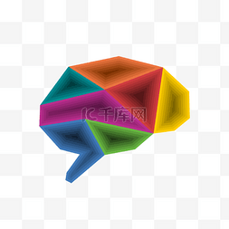 创意抽象色块图片_色块人类大脑