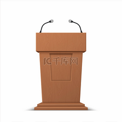 会议指向牌图片_现实的辩论阶段3会议演讲台带麦