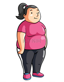 肥胖妇女体育馆漫画画图