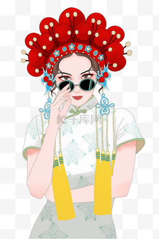 国潮京剧人物侧脸图片图片素材_国潮京剧戏曲戏剧人物