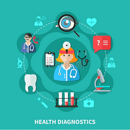 圆形技术图片_健康诊断扁平圆形设计健康诊断平
